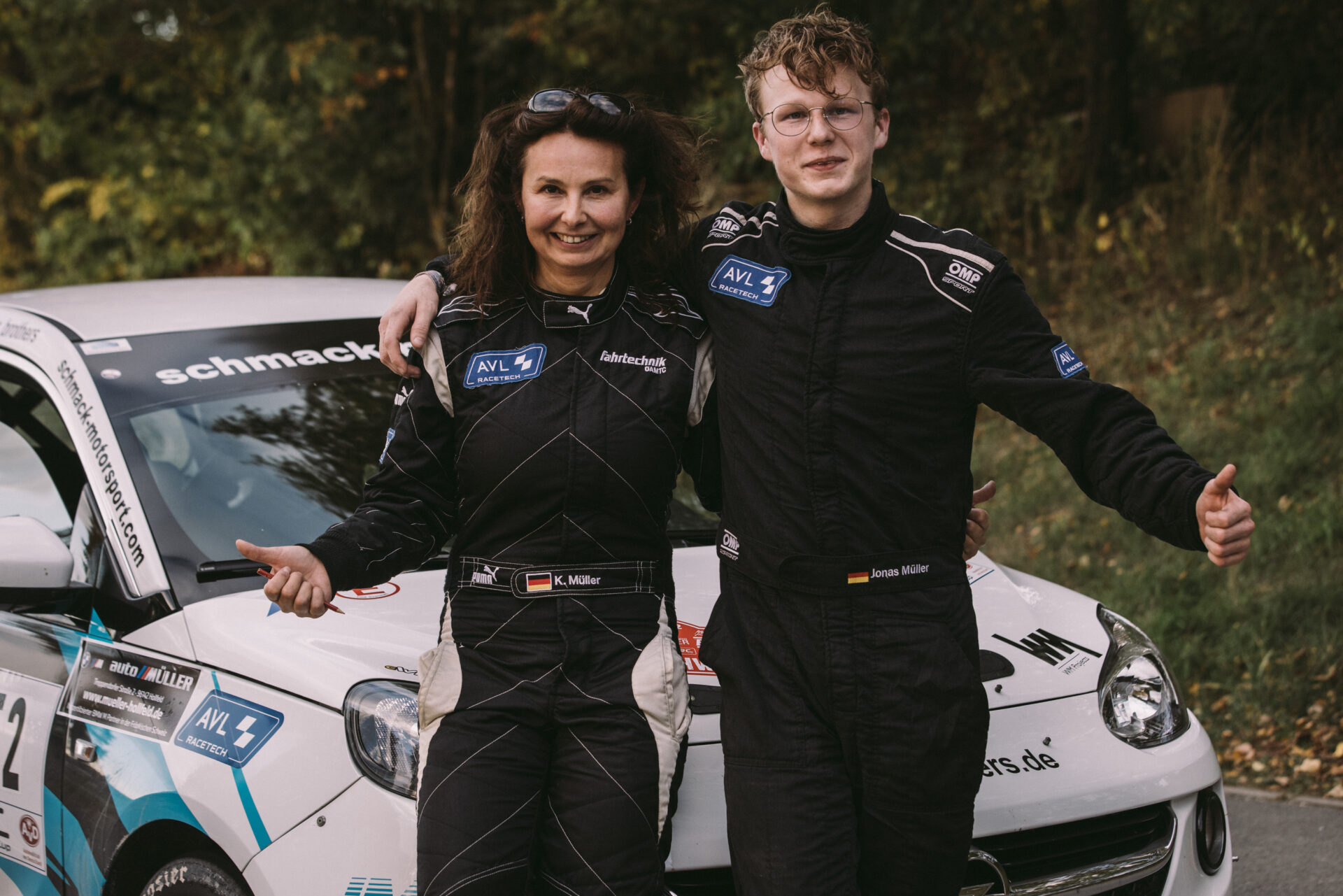 Katharina Müller und Jonas Müller bei der Rallye Fränkische Schweiz, der Heimrallye der Müller Brothers