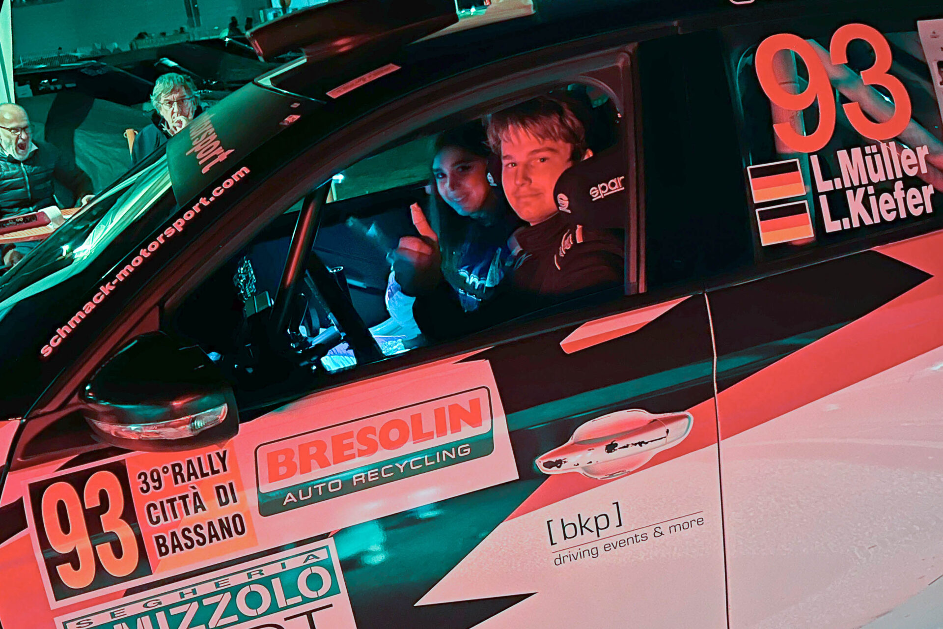 Liam Müller und Lisa Kiefer bei der Rally Citta di Bassano