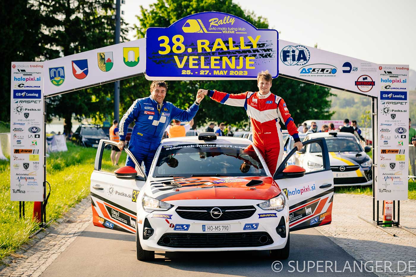 Liam Müller (rechts) und Alexander Hirsch bei der Rallye Velenje 2023