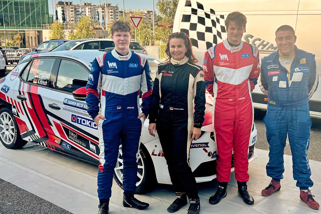 Zagreb Delta Rally: Jonas Müller, Katharina Müller, Liam Müller, Alexander Hirsch (v.l.)